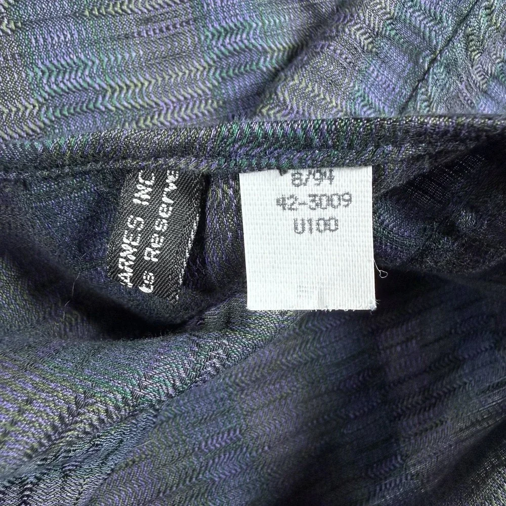 Jhane Barnes Mens‎ Large Blue Purple Jacquard Cotton Button Down Shirt